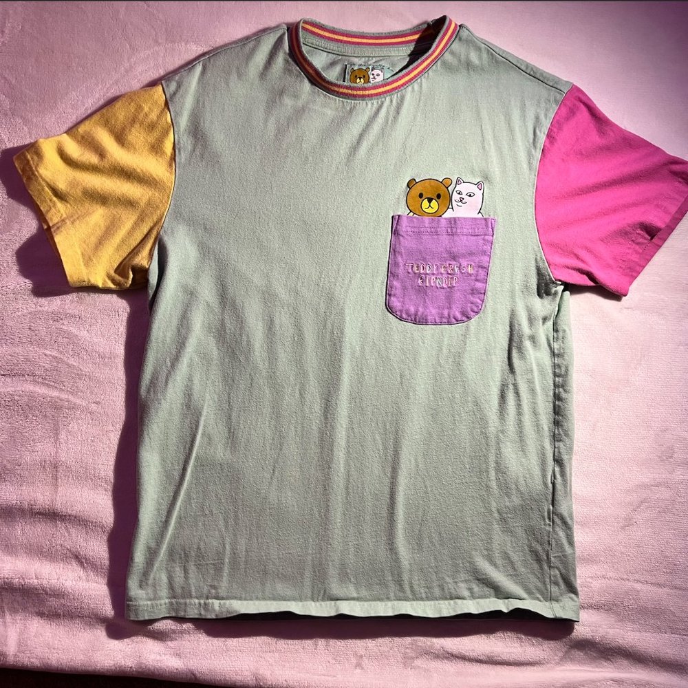 Small Ripndip x Teddy Fresh block color T-shirt